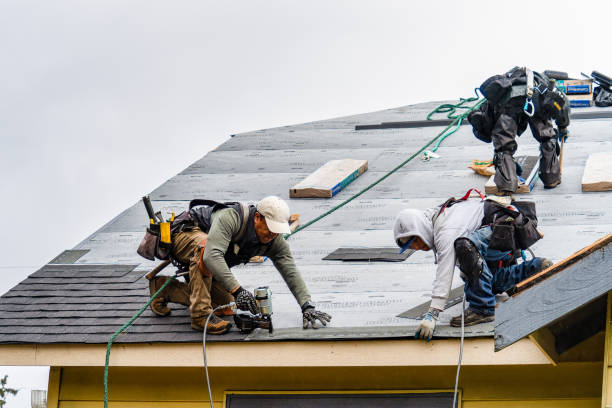 Professional Gutter Installation technician working in Kamrar, IA